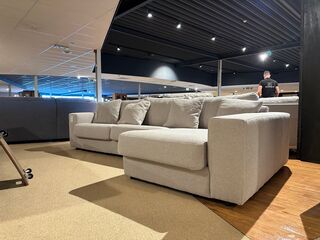 Hoekbank met lounge, lichtgrijs